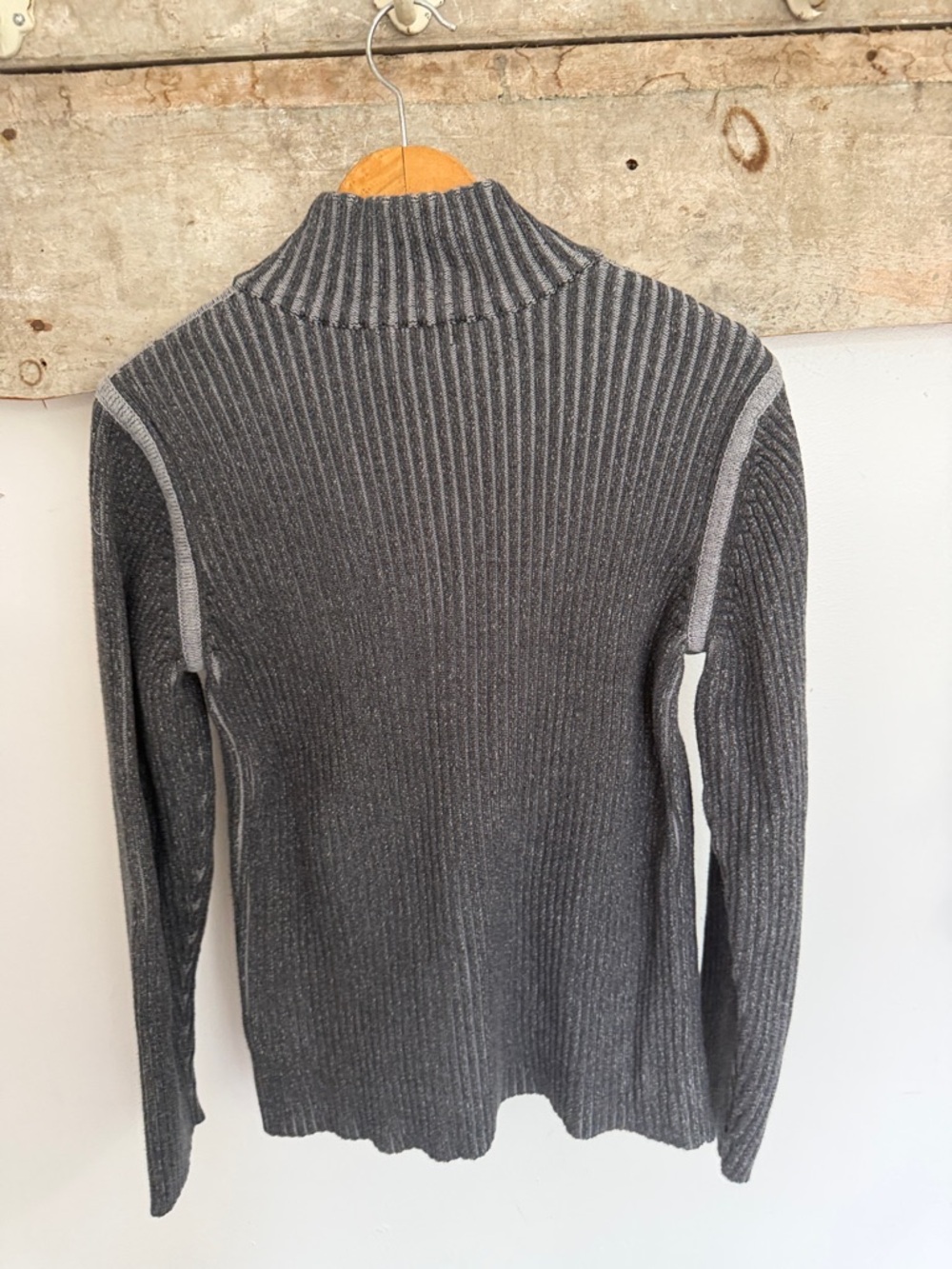 Calvin Klein Ribbed Zip-Up Sweater - Picture 4 of 5